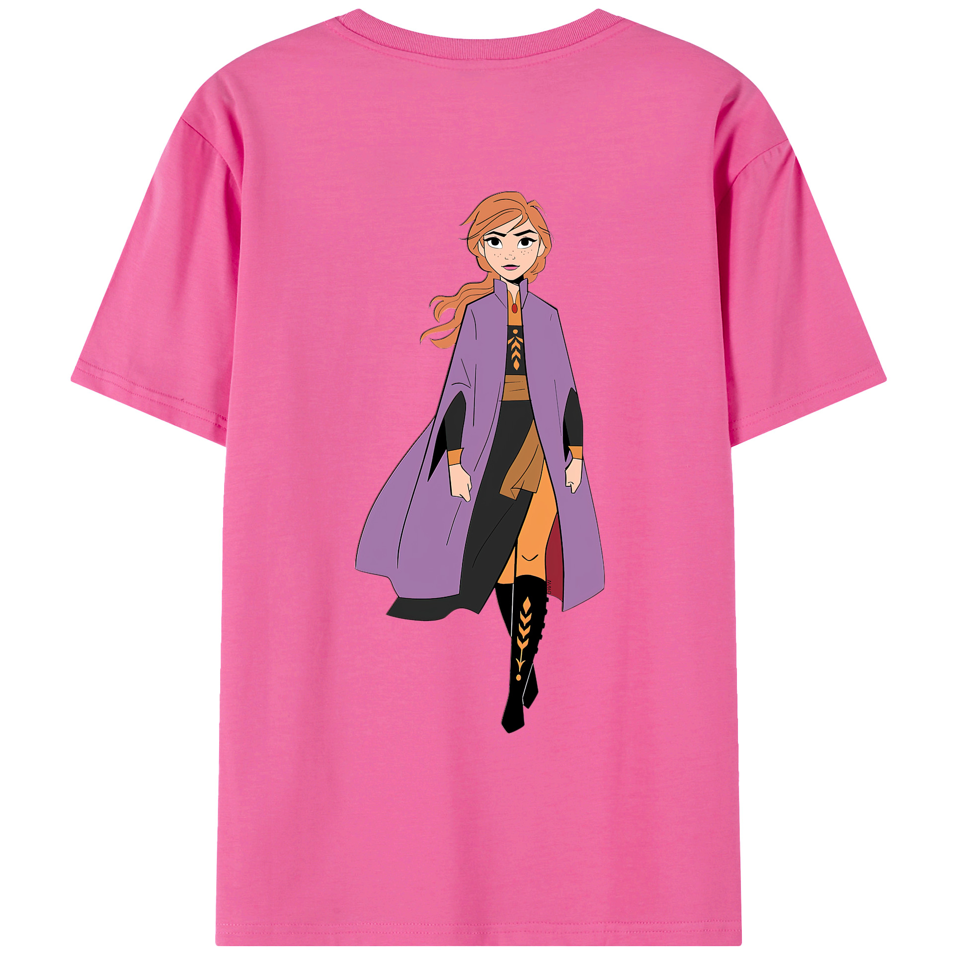 （画像用） アナと雪の女王 アンナ エルサ Frozen Anna Elsa レディース半袖Tシャツ(バックプリント)